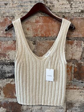NWT Z Supply Acadia Oatmeal Ribbed Knit sweater Island Coconut tank S & M